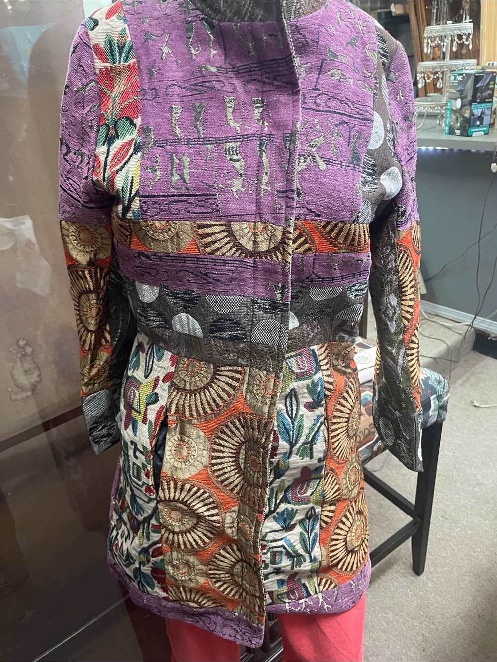 Sacred Threads Purple Multi Patchwork Embroidered Utility Jacket